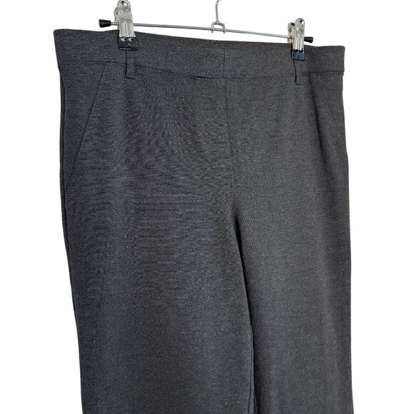 Quince Gray Heather Straight Leg Ponte Pants, M Petite - Picture 3 of 7